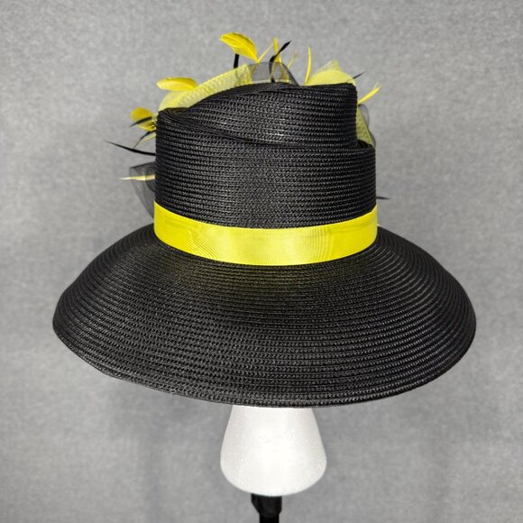 Black and Yellow KENTUCKY DERBY HAT or SUNDAY CHURCH SERVICE HAT main image 4